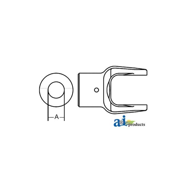 Implement Yoke, Round Bore 1 1/8" w/ 5/16" Pin Hole 4" x2.7" x4.5"